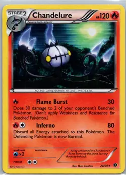 Pokemon TCG Chandelure 20/99 Next Destinies Holo NM - Image 1