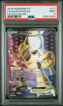PSA 9 ALAKAZAM EX 117 FATES COLLIDE XY POKEMON MINT - Image 1