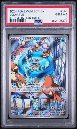 2024 POKEMON SCR EN-STELLAR CROWN ILLUSTRATION RARE #148 SQUIRTLE PSA 10 - Image 1
