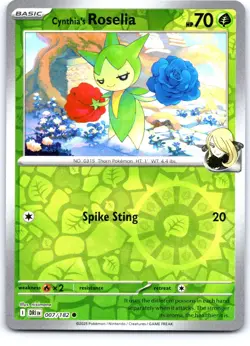 Cynthia's Roselia 007/182 Common Destined Rivals Pokemon Reverse Holo Near Mint - Image 1