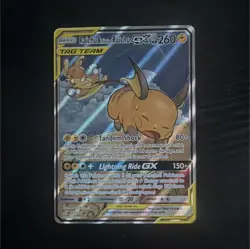 Raichu & Alolan Raichu GX TAG TEAM Full Art Holo 221/236 SM Unified Minds - Image 1