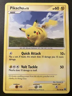 Pikachu 70/100 Pokemon Diamond & Pearl Majestic Dawn 2008 Regular LP - Image 1