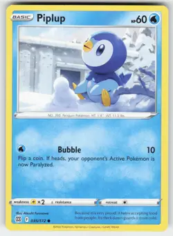Piplup 035/172 Common Brilliant Stars Pokemon Near Mint - Image 1