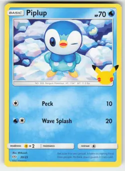 Piplup 020/025 Promo McDonald's 25th Anniversary Promos Pokemon Near Mint - Image 1