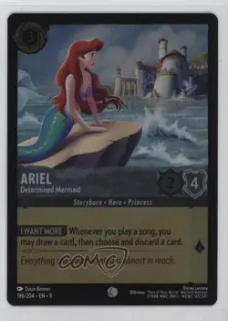 2025 Disney Lorcana - Fabled 9 Foil Ariel Determined Mermaid #196 - Image 1