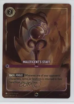 2024 Disney Lorcana - Azurite Sea 6 Foil Enchanted Maleficent's Staff #210 - Image 1