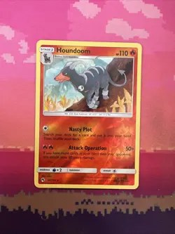 Pokemon Card Houndoom Lost Thunder Reverse Holo Rare 46/214 Near Mint - Image 1