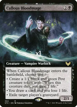 MTG Borderless Strixhaven: School of Mages STX Callous Bloodmage MINT - Image 1