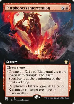 MTG Borderless Theros: Beyond Death THB Purphoros's Intervention MINT - Image 1