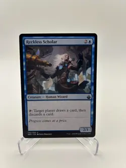 MTG 2018 Reckless Scholar - Creature, Human Wizard Battlebond 130/254 BBD Unc - Image 1