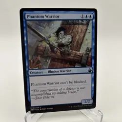 MTG 2018 Phantom Warrior - Creature, Illusion Warrior BBD 129/254 Uncommon Blue - Image 1