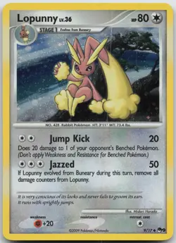Lopunny 9/17 Uncommon POP Series 9 Pokemon Holo NM/LP - Image 1