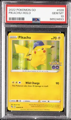 2022 POKEMON GO #028 PIKACHU-HOLO PSA 10 - Image 1