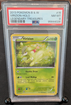 Pokemon - Virizion Holo 15/113 - 2013 B&W Legendary Treasures - PSA 8 - Image 1