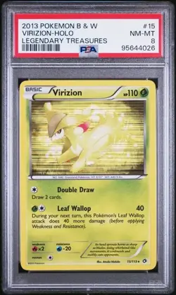 Pokemon - Virizion Holo 15/113 - 2013 B&W Legendary Treasures - PSA 8 - Image 3
