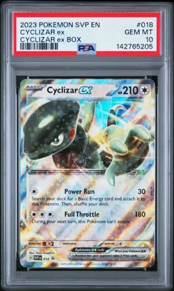 2023 POKEMON SVP EN-SV BLACK STAR PROMO 018 CYCLIZAR EX CYCLIZAR ex PSA 10 - Image 1