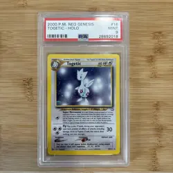 2000 Pokemon Togetic 16/111 Neo Genesis Rare Holo PSA 9 MINT (With Swirl) - Image 1