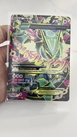 FULL ART MEGA RAYQUAZA EX 105/108 SUPER RARE MEGA POKEMON TRADING CARD - Image 2