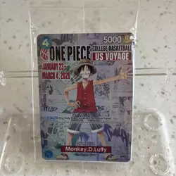 Mint Bandai One Piece CCG Monkey.D.Luffy US Voyage Holo Character Card P-055 - Image 4