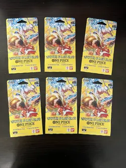 LOT OF 6- One Piece OP-15 Adventure on Kami's Island Sleeved Booster Packs - Image 1