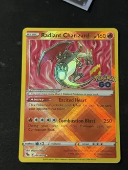 Pokemon Go Radiant Charizard TCG Card 011/078 Holo Shiny 2022 English - Image 1
