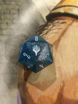 MTG Final Fantasy Gift Bundle Crystal Blue Oversized D20 Die Spin Down Counter - Image 2