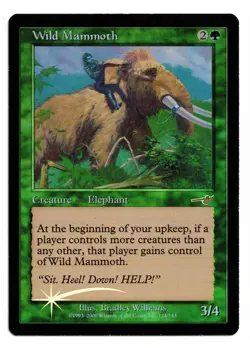 Magic the Gathering MTG Card: Wild Mammoth FOIL 124/143 Nemesis! EX - Image 1