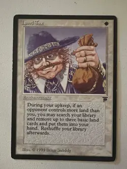 Magic the Gathering MTG Legends Land Tax LP+ (Beta Bob) - Image 1