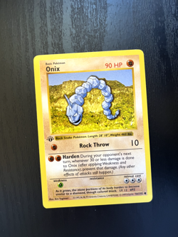 Onix 56/102 1st Edition Shadowless Base Set Pokemon Card Vintage WOTC LP - Image 1