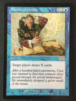MTG Urza's Saga #100 Stroke of Genius LP+ - Image 1
