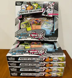 Black Bolt & White Flare Poster Collection Box - Lot Of 5 All Sealed Pokemon TCG - Image 1