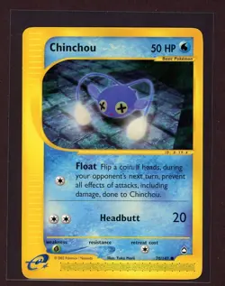 Chinchou Non-Holo Pokemon Card 70/147 Aquapolis Set NM - Image 1