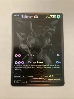 Pokemon Zekrom EX Black Bolt 172/086 English TCG Card Near Mint Condition - Image 1