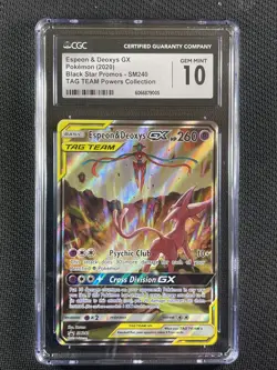 Pokemon Card CGC 10 Espeon & Deoxys GX Tag Team Powers Collection Promo SM240 - Image 1