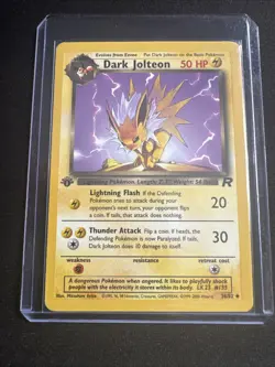 Dark Jolteon 38/82 1st Edition Team Rocket Non-Holo Rare Pokemon Card LP - Image 1
