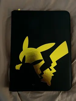 Pokemon Pikachu Ultra Pro Black Binder with Gold Leatherette 9 Pocket 360 Cards - Image 3