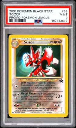 2001 Pokemon Black Star Promo Scizor #33 PSA 9 MINT Pokemon League WOTC - Image 1