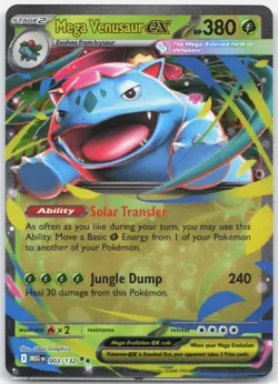 Mega Venusaur ex 003/132 Double Rare Mega Evolution Pokemon Lightly Played - Image 1