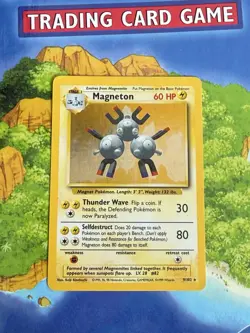 Pokemon Magneton Base Set 9/102 Holo Rare Heavily Played - Image 1