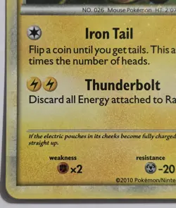 Pokemon Raichu 30/30 HGSS Trainer Kit Holofoil Rare Holo TCG MP Condition - Image 4