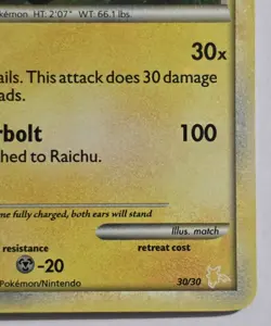 Pokemon Raichu 30/30 HGSS Trainer Kit Holofoil Rare Holo TCG MP Condition - Image 5