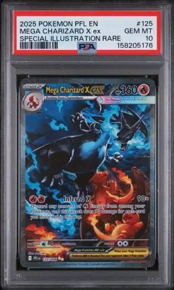Pokemon Mega Charizard X ex Phantasmal Flames SIR #125 PSA 10 Gem Mint - Image 1