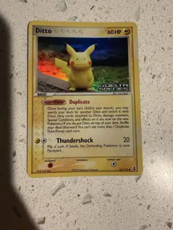 Ditto (Pikachu) 063/113 Delta Species Reverse Holo Pokemon TCG Card - STAMPED - Image 2