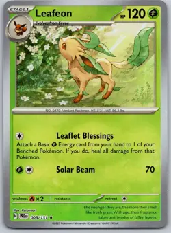 Leafeon 005/131 Master ball Reverse Holo SV Prismatic Evolutions Pokemon NM/VLP - Image 1