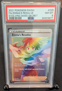 Pokemon - Zinnia's Resolve Rainbow 225/203 - 2021 SWSH Evolving Skies - PSA 8 - Image 1