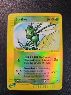 Scyther 57/147 Reverse Holo Aquapolis Pokemon Card TCG - Image 1