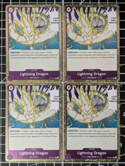 One Piece TCG Lightning Dragon 4x OP15-077 On Hand! Playset - Image 1
