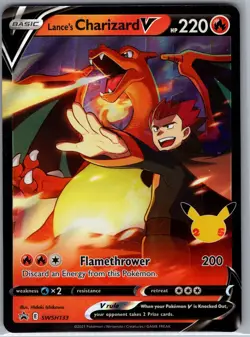Lance's Charizard V SWSH133 - Regular Sized Black Star Promo - Pokemon Card - NM - Image 1