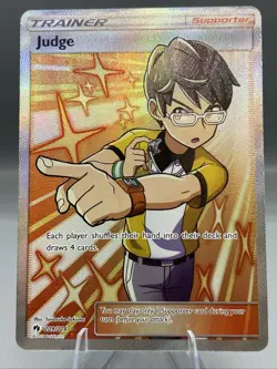 Pokemon Lost Thunder - Judge - 209/214 Full Art Holo - NM TCG - Image 1