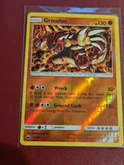 Pokemon Sun Moon Celestial Storm Groudon 81/168 Rare Reverse Holo TCG Card - Image 1
